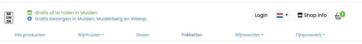 De aanpasbare welkomsttekst bovenaan een jortt.shop-webshop